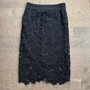 ANGL Black Lace Pencil Skirt